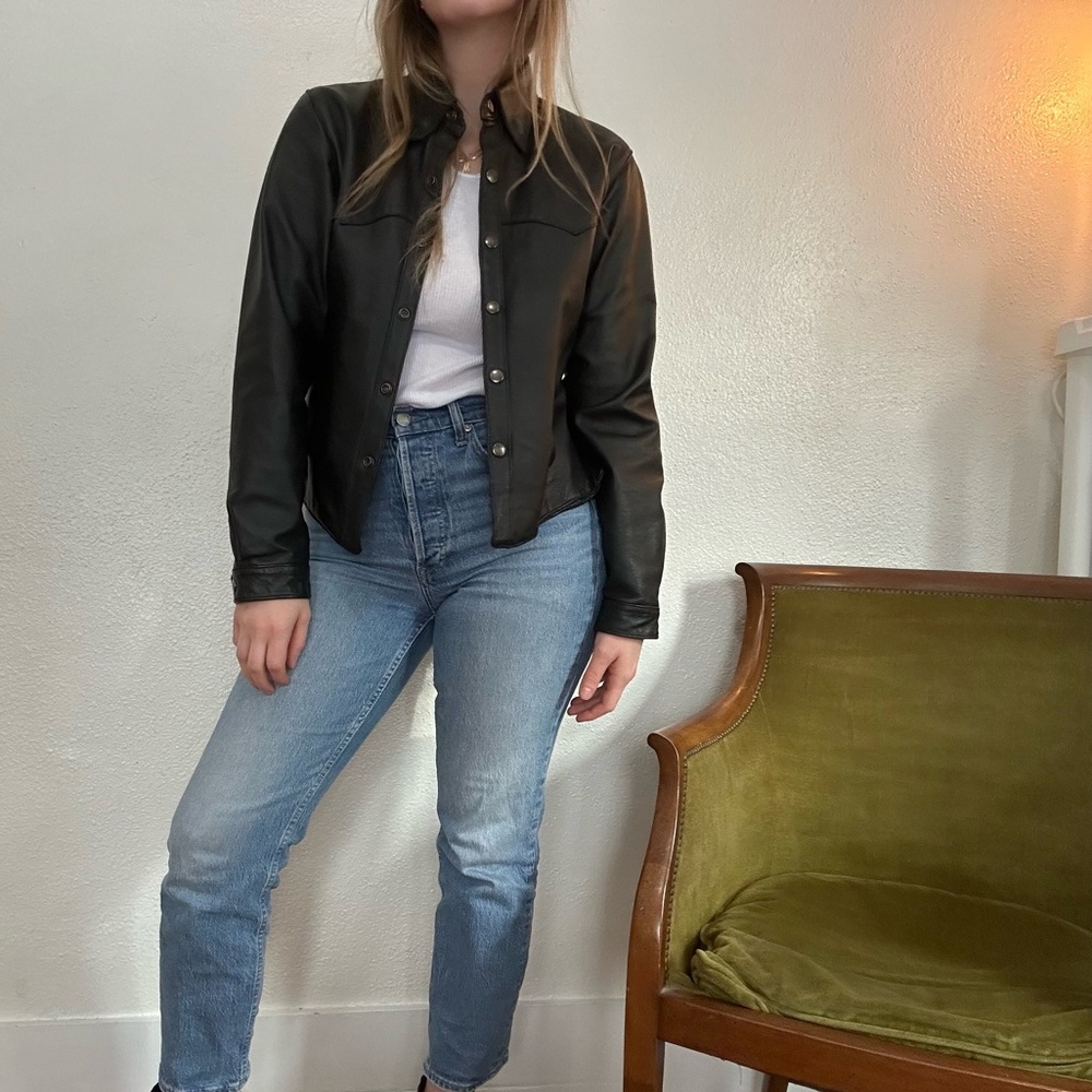 Vintage leather motorcycle jacket